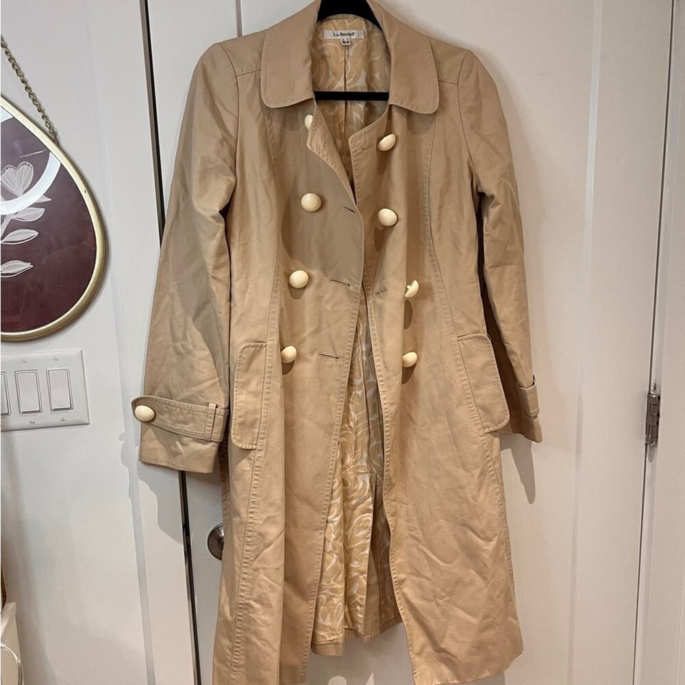 LK Bennett Beige Belted Trench Coat Sz 4